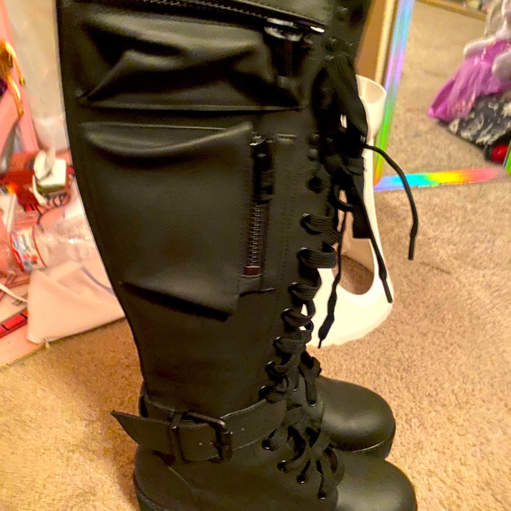 Knee High Gothic Combat Boots